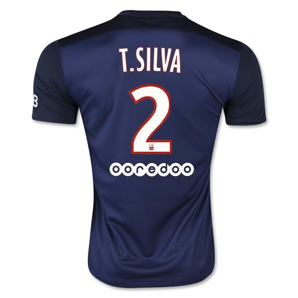 Paris Saint-Germain(PSG) 2015-16 T. SILVA #2 Home Soccer Jersey